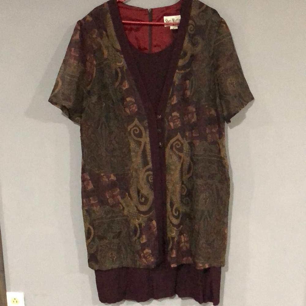 Sheri Martin New York Woman dress with attached jacket size 16W